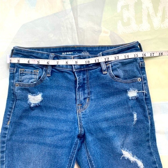 Old Navy Jeans Rockstar Super Skinny Distressed Mid Rise Sz 2 - Picture 9 of 11